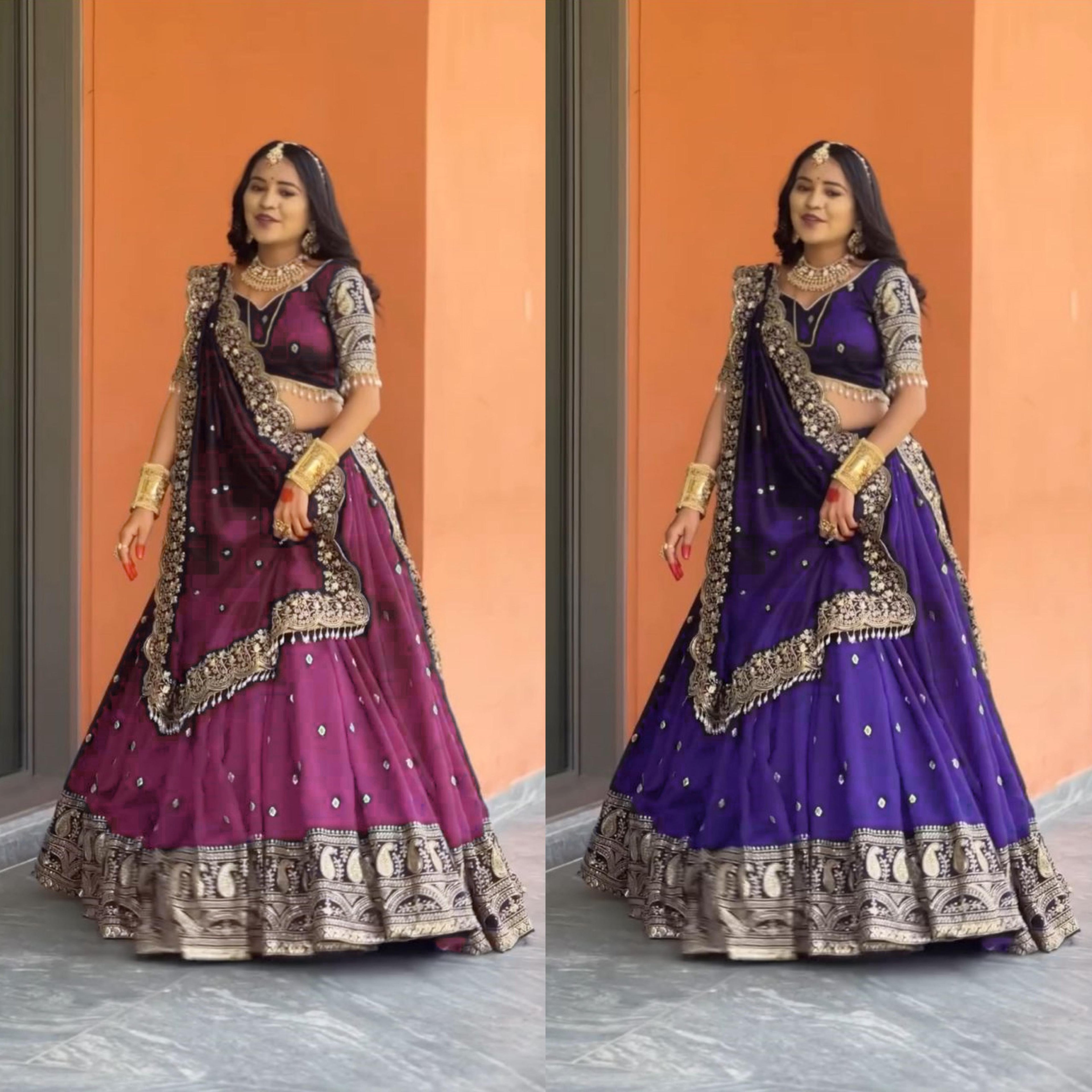 Designer Chinon Silk Lehenga Choli with Heavy Embroidery & Sequins