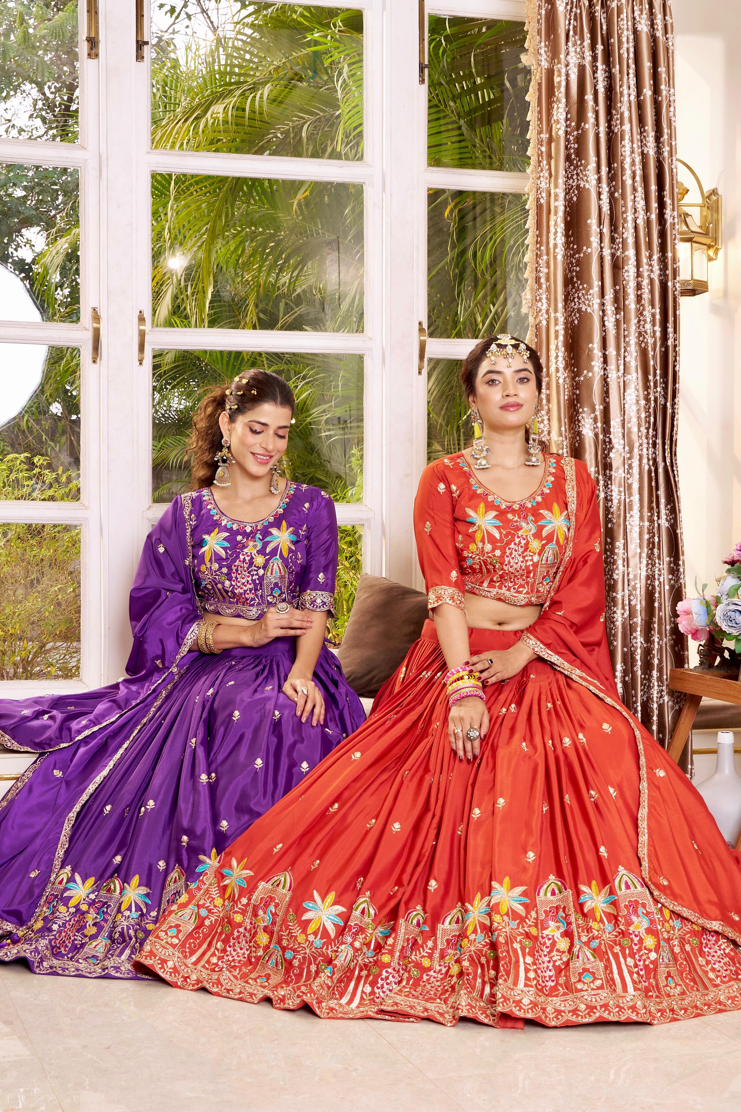 Premium Crepe Silk Lehenga Choli with Heavy Embroidery & Sequence Work