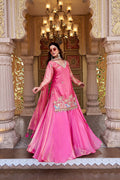 Gulnaar Embroidered Lehenga Choli Set with Dupatta (Pink & Teal)
