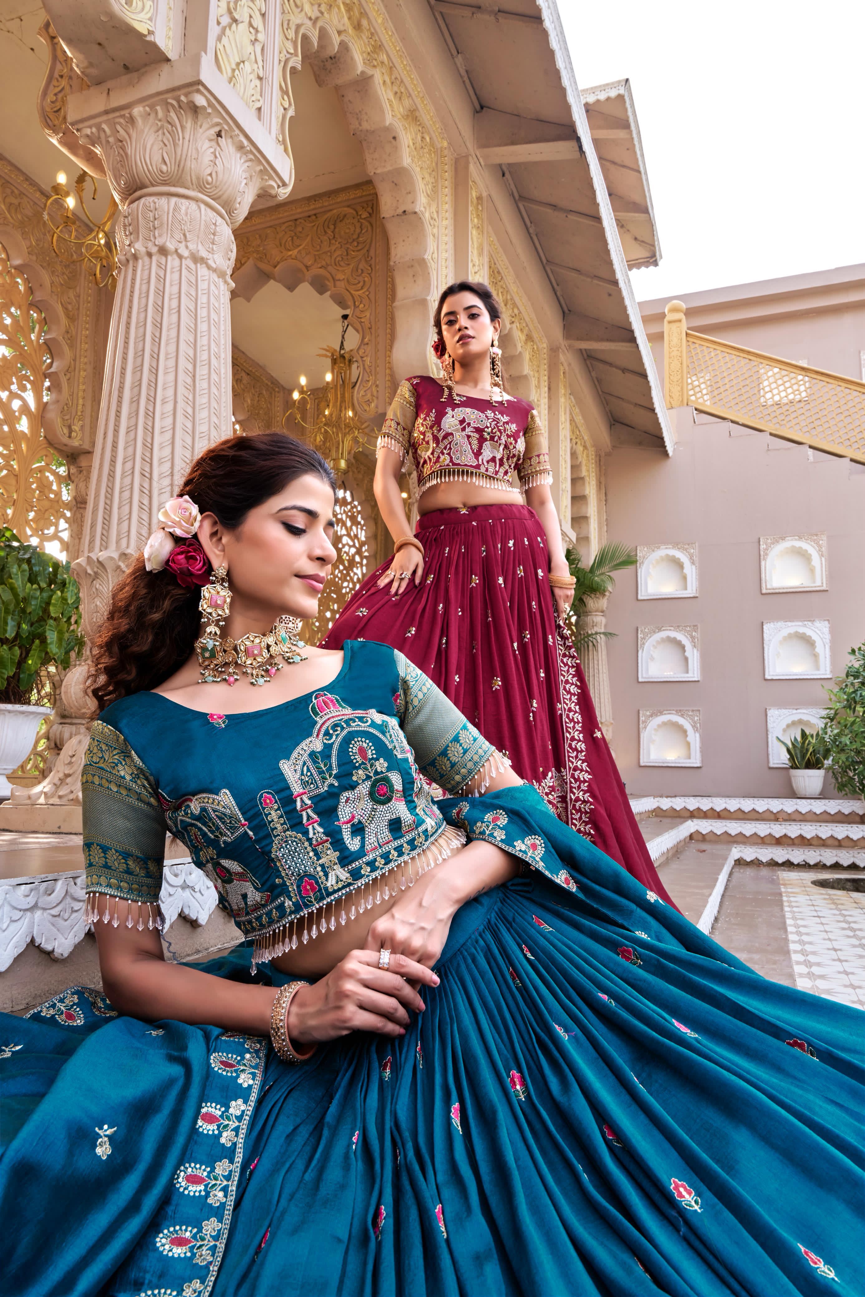 Rajwada Heritage Embroidered Lehenga Choli Set with Dupatta