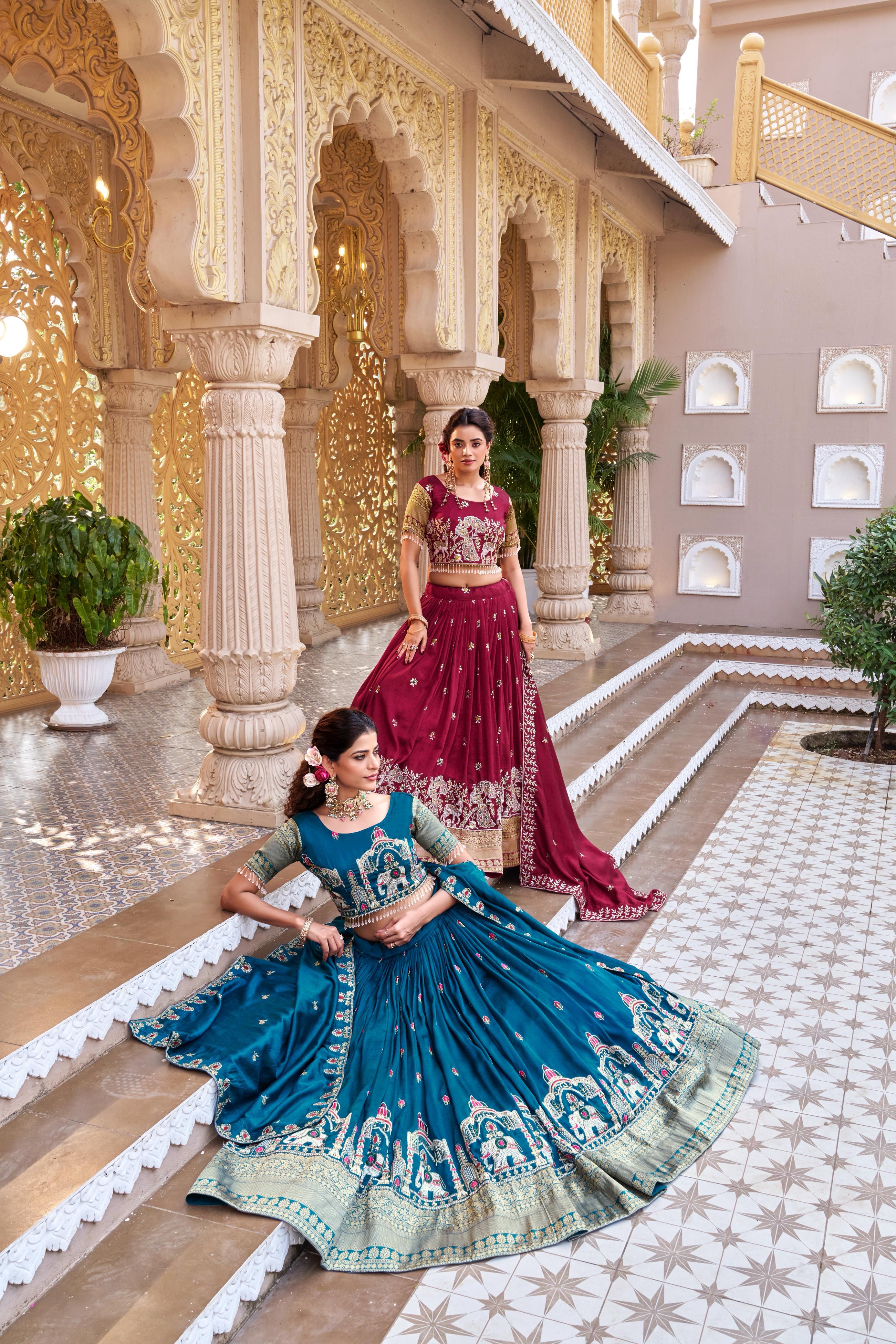 Rajwada Heritage Embroidered Lehenga Choli Set with Dupatta