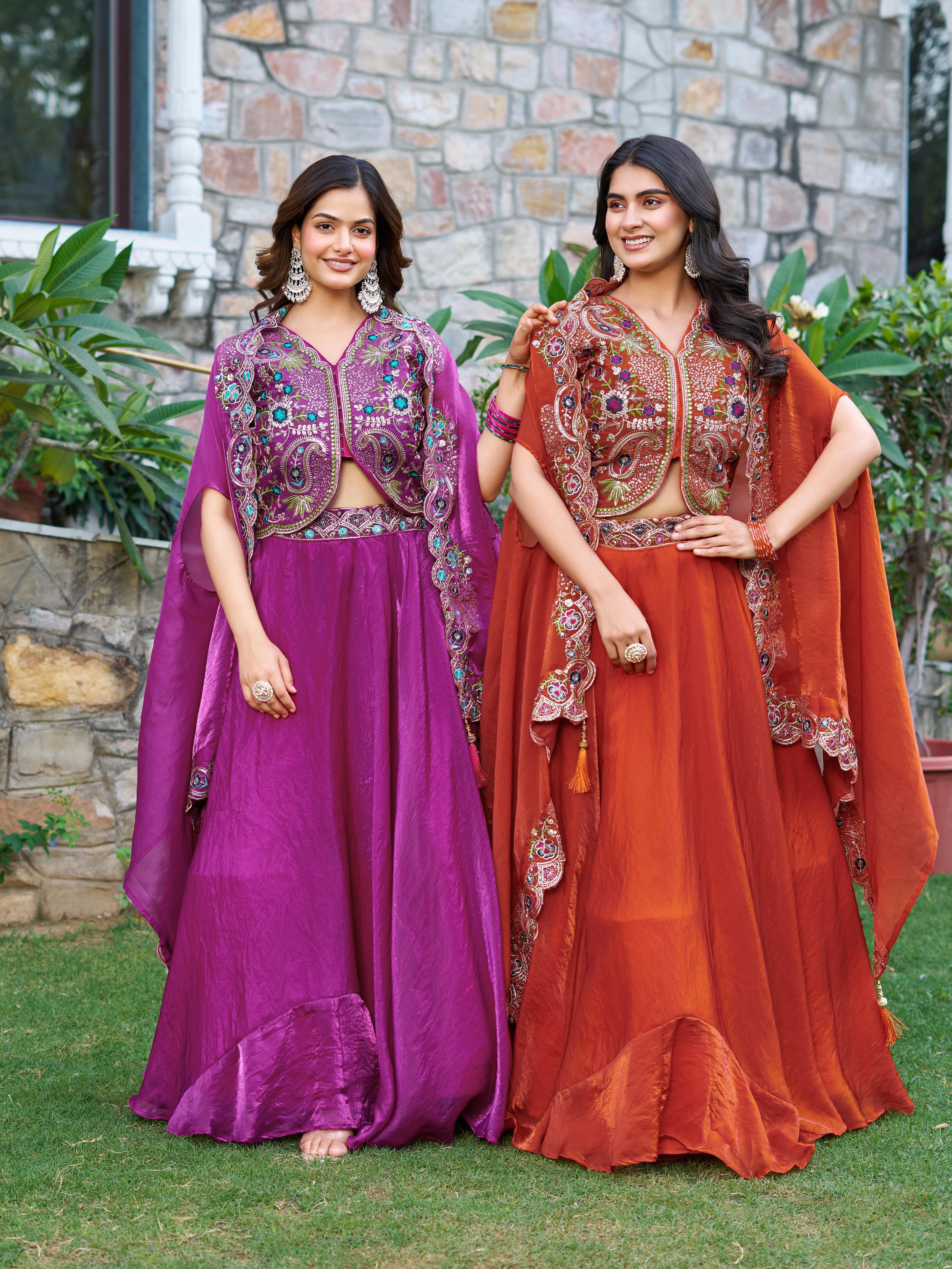 Designer Fendy Silk Lehenga Choli with Heavy Embroidery & 8.5 Meter Flair
